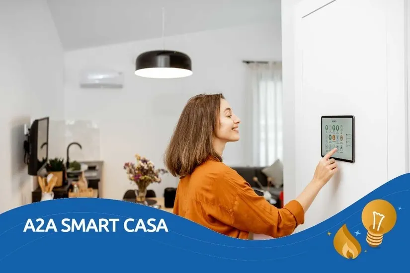 Casa illuminata con icone digitali, simbolo dell'offerta A2A Smart Casa Luce e Gas