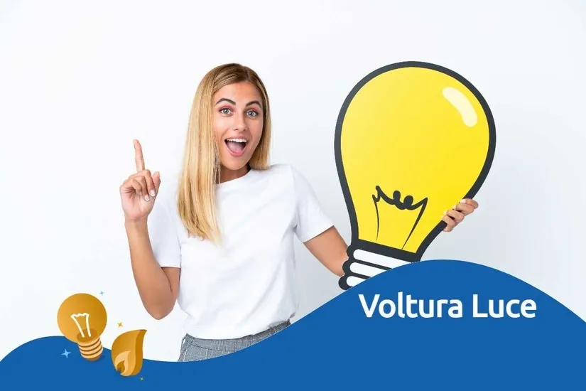 Famiglia in una nuova casa con bolletta della luce, illustrazione della voltura del contratto