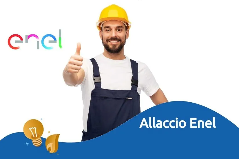 Tecnico al lavoro su un nuovo contatore della luce, simbolo della procedura di allaccio