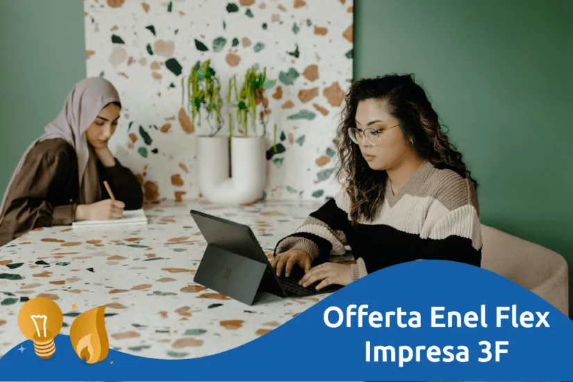 Ufficio con bolletta luce per partite IVA, simbolo dell'offerta Flex Business Luce di Enel