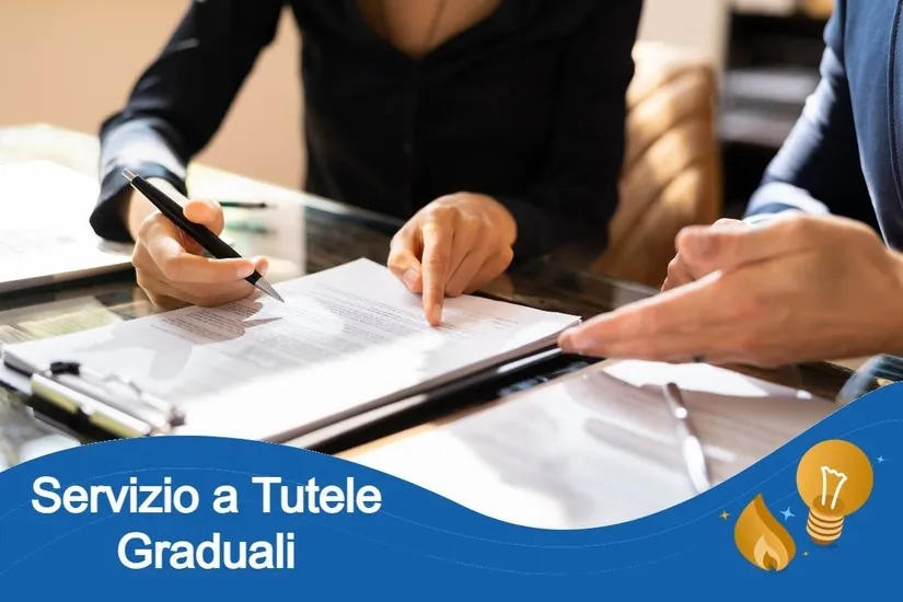 Calendario con date 2024-2027 cerchiate accanto a una bolletta luce: simbolo del regime ponte STG