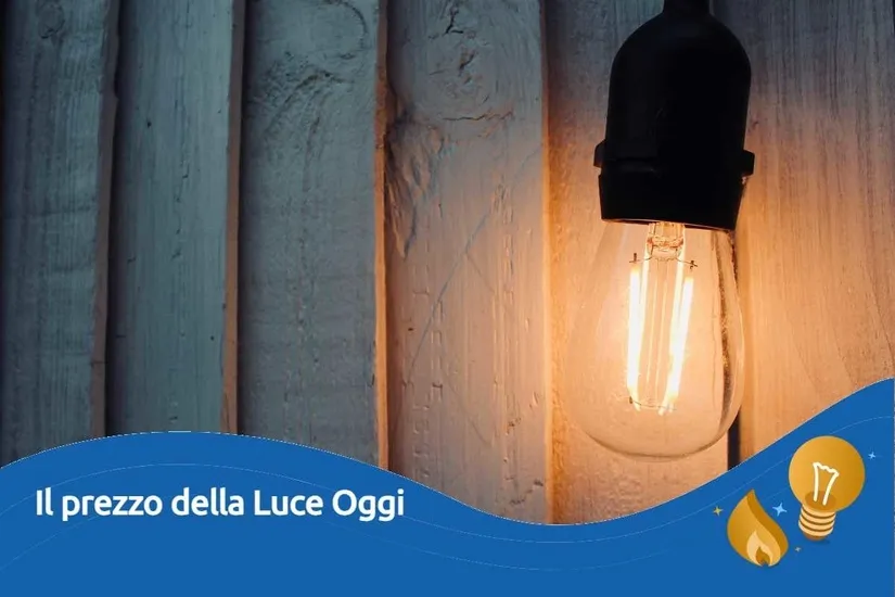Bolletta della luce con calcolatrice e moneta accanto al contatore elettrico