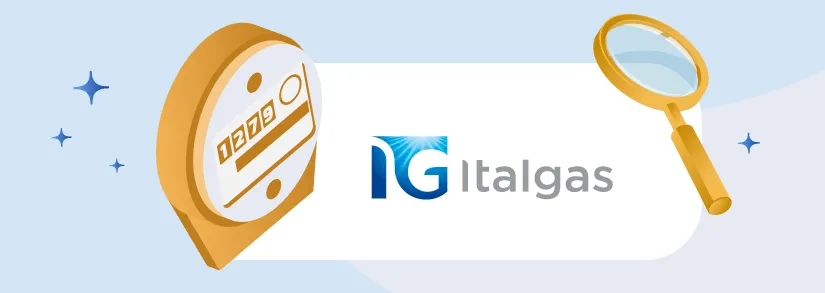 Contatore gas Italgas con display visibile pronto per l'autolettura