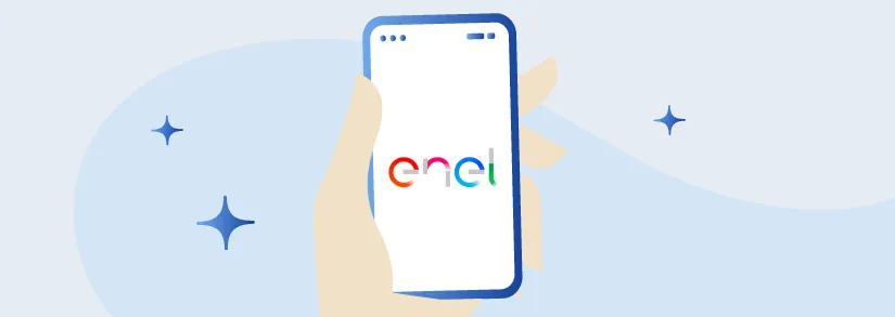 Schermata dell'area clienti My Enel su laptop con riepilogo bolletta e consumi