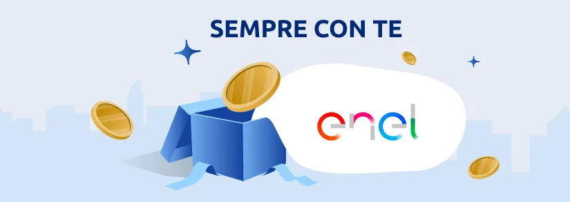 Lampadina e bolletta Enel Energia, simbolo dell'offerta luce e gas Sempre con Te