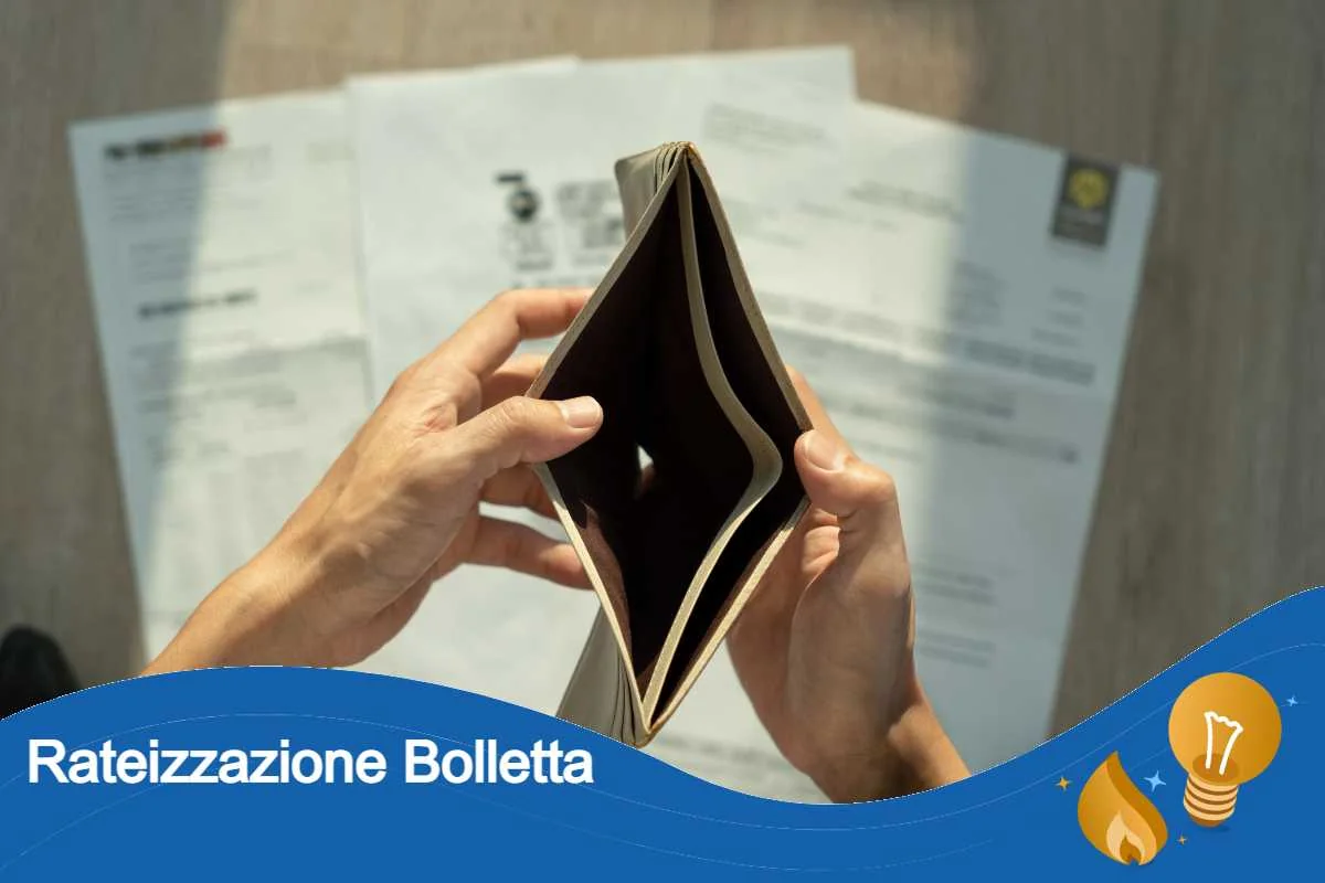 Bolletta accanto a un calendario con rate cerchiate: simbolo del pagamento dilazionato in più mesi